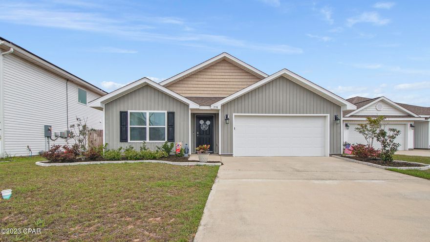 Welcome to Barrett's Park located in the beautiful city of Panama City, Florida! This stunning property is now available for sale and boasts numerous modern features and beautiful landscaping with a fully fenced in back yard. The home offers a spacious and open floor plan that is perfect for families or those who love to entertain. As you enter the home, you will be greeted by a bright and airy living room with large windows that let in plenty of natural light. The living room flows seamlessly into the dining area and kitchen, which is equipped with stainless steel appliances, and plenty of cabinet space. Each bedroom is spacious and comfortable, and the bathrooms are modern and stylish. Other notable features of this home include a large backyard with a patio area that is perfect for outdoor dining and entertaining, a two-car garage, and a laundry room.
Barrett's Park is a wonderful community that offers a peaceful and quiet lifestyle while still being close to all the amenities of Panama City. You will be just a short drive away from great shopping, dining, and entertainment options, as well as some of the area's best beaches and parks. Survey available, not in flood zone. All appliances convey.