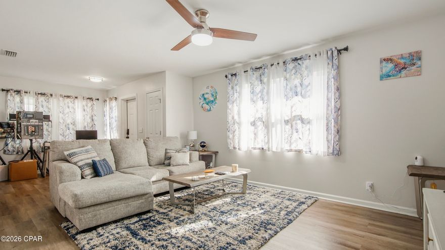 Welcome to 1621 E 9th Street; a beautifully renovated home right in the heart of Panama City. This 2-bedroom, 1-bath home has been taken down to the studs and thoughtfully rebuilt, offering the perfect blend of modern style and worry-free living. Every major system has been completely updated, giving you true peace of mind from day one. Updates include new electrical, new plumbing, a new HVAC system with new ductwork, new water heater, open-cell attic insulation, new windows, and new exterior doors; so you can move in knowing the big-ticket items are already done! Inside, the home feels fresh, bright, and inviting. You'll love the new LVP flooring, all-new drywall, updated lighting and ceiling fans, and fresh interior and exterior paint. The kitchen has been fully remodeled with new cabinets and appliances, and the bathroom features a new shower, vanity, and toilet; clean, modern, and move-in ready! Outside, a covered paver porch offers convenient covered entry for your vehicle, adding both function and charm. An oversized laundry and utility closet provides extra storage space that's hard to find in a home this size. If you're looking for a truly turn-key home in a central Panama City location, one where all the work has already been done, this is a must-see! All that's left is to move in and start making memories.