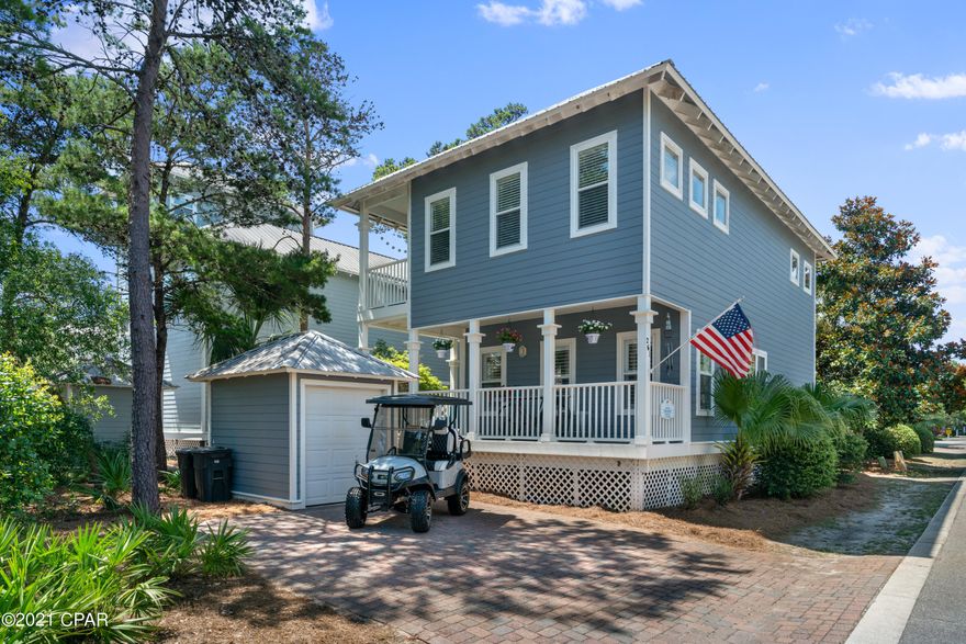 OPEN HOUSE 8/6 FROM 1-3:  GREAT BEACH HOME 

CUSTOM GOLF CART Included:

Incredible opportunity to own a home in the gated community of OLD FLORIDA VILLAGE.  This well maintained home offers 3 bedrooms & 2.5 baths w/ a Golf Cart Garage.  The kitchen boosts new Whirlpool appliances & a well stocked kitchen for all your cooking desires. The Chef will appreciate the open floor plan that extends into the family room.  A dining area & breakfast bar offer plenty of seating for your guests.  3 large balconies are part of the home:  Family room, kitchen and master suite. One secondary room offers a bunk bed w/ a single bed & the other offers a queen bed, all equipped with TV's.  On the opposite side is the master suite w private balcony & 2 separate closet. Oversized premium lot!  Plantation shutt