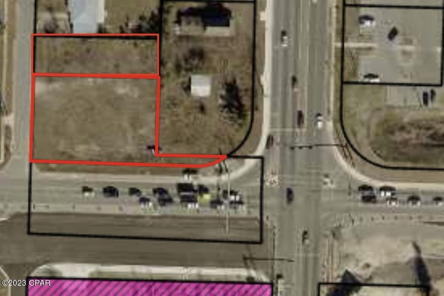 REDUCED TO SELL!
One of the only vacant parcels in Bay County
at a major intersection is now available for development. High, Dry and cleared, this is truly an exceptional parcel.