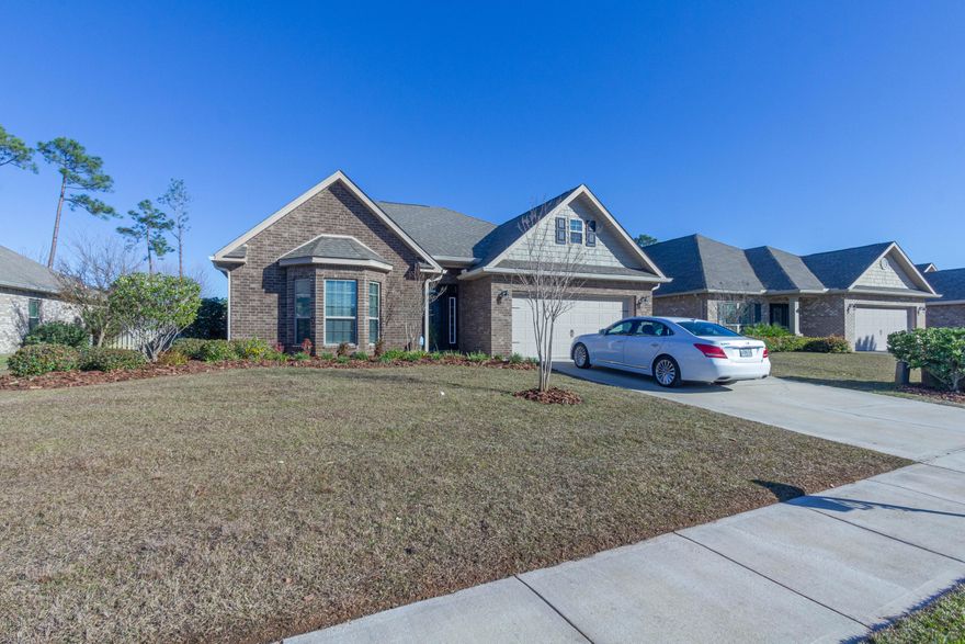 Featuring the best floorplan built in Driftwood Estates.  This brick home is immaculate and ready to move in.  You are central to everything here, Beach, shopping,hospital.   This home was made for entertaining as you walk in you notice the archway and open floor plan.  The triple tray ceilings in the living room add character to the huge kitchen area complete with a wine fridge surrounded by custom built cabinets. Stainless steel appliances and granite countertops. Master bedroom also has tray ceilings,custom shelving in walkin closet and a picture window looking into the big backyard.  Barn doors off LR take you into a den/office area leading to Screened in porch The backyard has extensive brick pavers great area for entertaining. Pool in Community area and close to Bay.  One of the most premier neighborhoods in Santa Rosa Beach.  HOA fees only 175. quarterly