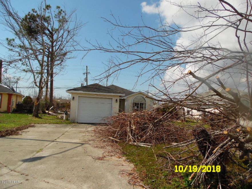 Hurricane damaged investment features 3 bedroom, 2 bath home with single car garage in Callaway. Property is conveniently located to Panama City, hospitals, doctors, shopping, and entertainment.Property is lender-owned, is being sold ''as-is'' and U.S. Bank is making no representations or warranties.