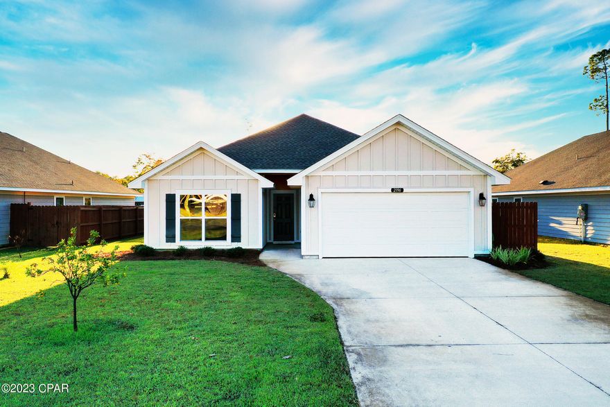 Beautiful, single story home in a desired location near Port St. Joe schools, Shark Stadium, track, and walking trails. This home features 4 bedrooms, 3 total bathrooms, 2 of which are on-suites, LVP flooring, granite countertops and stainless appliances. The Hardi-Board siding, shallow well, and sprinkler system keep outside maintenance at a minimum. Relax on the covered patio in the privacy of your fenced backyard or roast marshmallows around the fire pit. Just 3 blocks from the St. Joseph's Bay, and minutes from the restaurants and amenities of Port St. Joe. Schedule a private showing today!