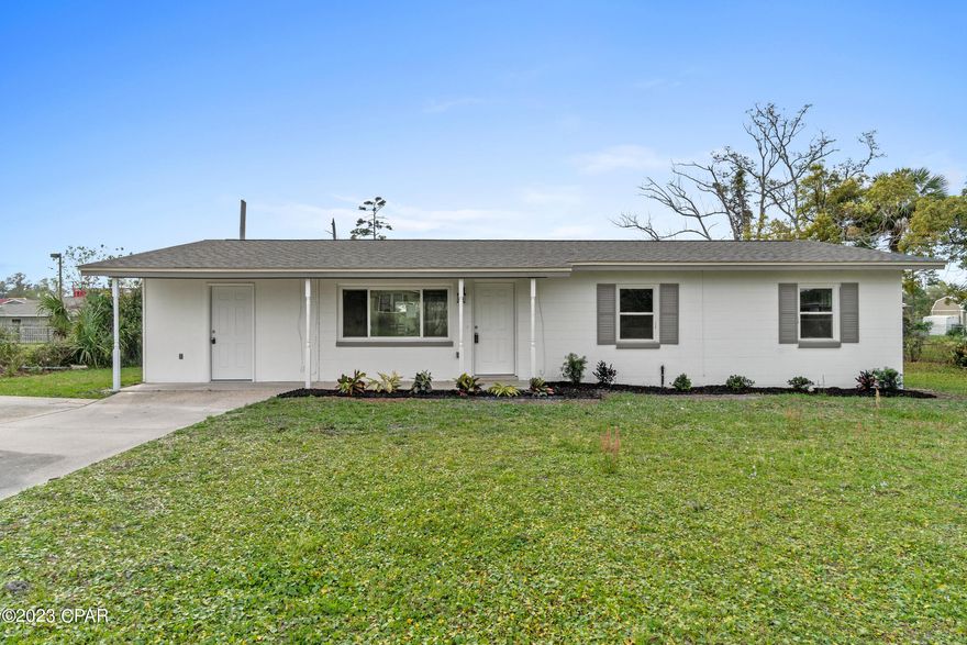 Cute home, large yard, sturdy block constuction, rewired and repiped, all new electrical, new roof, new decking!  Kitchen is spacious with plenty of new cabinets, granite countertops, new appliances. The kitchen opens to the dining area . There is an open patio area off the dining room overlooking the large backyard. The home has been remodeled with neutral colors throughout, new white shaker cabinets in the kitchen, new sinks, new toilets, granite countertops, new luxury vinyl plank throughout, new AC and water heater, new windows and doors and fixtures! This home has a large bonus room that could easily funtion as a 4th bedroom, den, excercise room or flex space.