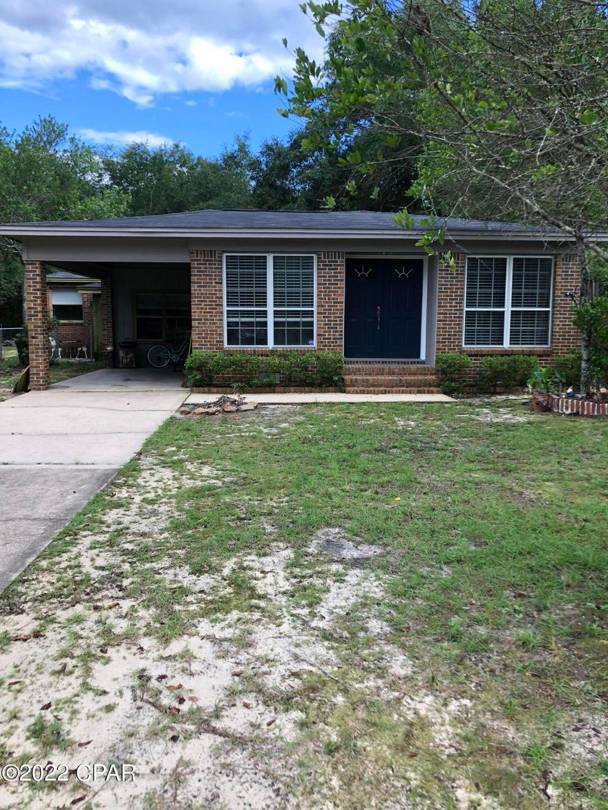 'CURRENTLY UNDER CONTRACT, SELLER WILL CONSIDER BACKUP OFFERS'  Buyer's loan fell thru, back on the market & Seller said ''SELL IT''.  Less than a mile to Eglin east gate.  A Block from Toms Bayou.  This 3/2 has had many updates.  New flooring though out, Updated bathroom, new entryway.  It is a brick charmer.  A nice wooded DOUBLE lot, covered carport.  This home is loaded with charm.  A must see.  Does need some TLC