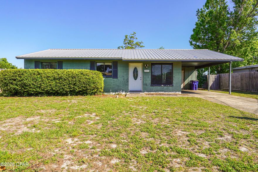 Perfect opportunity for a first-time buyer ready to invest some sweat equity or an investor looking to expand a long-term rental portfolio with a solid home.

This sturdy, four-sided cinder block home features a durable metal roof and a practical layout: an eat-in kitchen, living room, three bedrooms, and one full bathroom with a large walk-in storage closet. The property also includes a covered patio, sun patio, and a one-car carport with an attached utility/storage room.

Conveniently located with easy access to Beck Avenue, 23rd Street, and 15th Street (Hwy-98), this home offers endless potential in a prime spot.