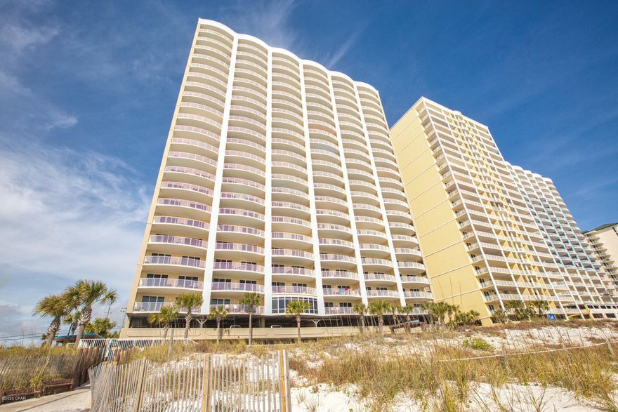 Welcome to Ocean Villa #1704! Ocean Villa is and has always been one of the more desirable locations in the heart of Panama City Beach.  Within walking distance or a short drive to the best of the area's attractions, Ocean Villa has consistently been a desirable rental property producing higher than average rental returns.  In fact, this condo consistently achieves around $35,000 per year in gross income.  This condo is updated top to bottom, with stainless steel appliances, luxury tile floors encompassing the entire unit, a tiled shower with rain shower head in the master bedroom and luxury grain hardwood countertops in the bathrooms.  This condo also comes with a very desirable exterior storage locker for your beach items or other personal belongings.  This condo is managed by owner and has been an established rental business for years.  The seller will hand over all the tools (cleaner, handyman, pics, reviews if allowed by VRBO, etc) to the new owner to make it as seemless of a transition as possible.  If you are in need of a 2 bedroom gulf front condo that is move in ready, and will achieve consistent rental revenues, or desire a private second home in close access to everything, this condo must be on your list to see!  ***All info and measurements are deemed accurate, and should be verified by buyer if concerned***