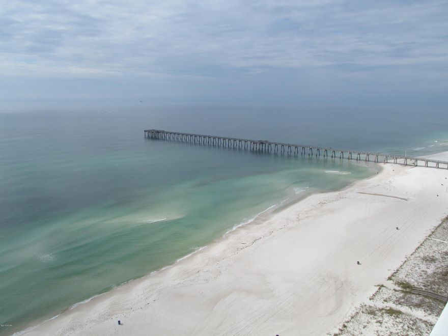 Beach Front-Fully furnished-

   2 bedroom 2 bath with a stackable washer & dryer-Amenities include a bi-level pool with waterfall, fitness center, sky terrace, and covered parking. All units offer 9' ceilings, over sized balconies and open floor plans. This property is directly across from Shipwreck Island Amusement Park -- just west of M.B. Miller Fishing Pier. Almost 1700' of beachfront from Sterling Reef to the M.B. Miller Fishing Pier.