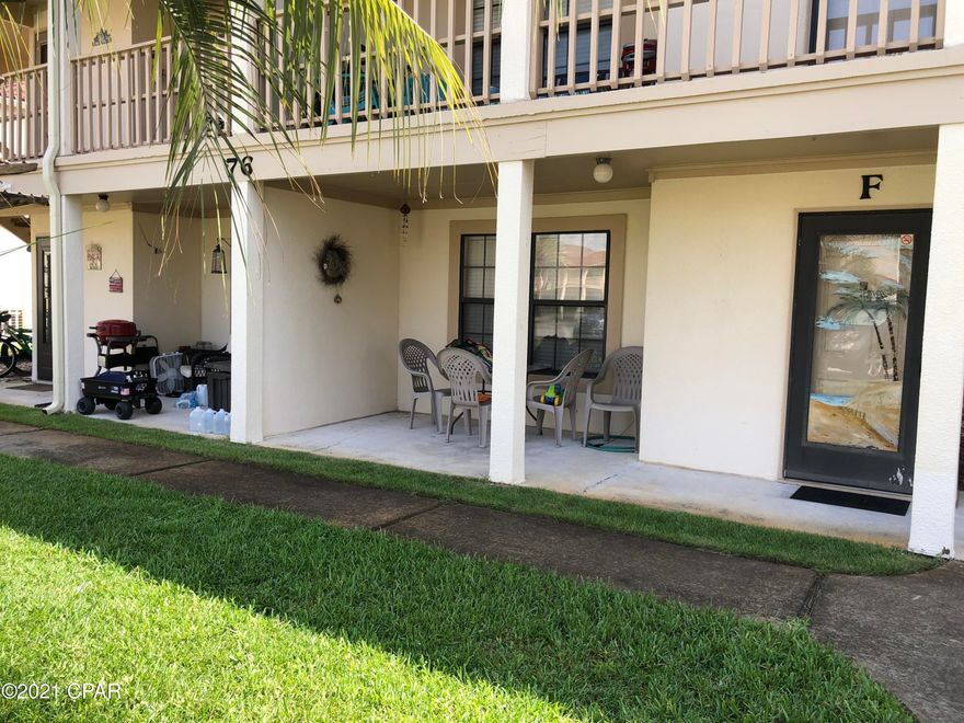 Park your car in front of your updated ground floor home away from home. Walk just a few feet to your front door with no steps or elevator. The beach is just a few mins walk away . 

Unit has been updated in the past two years with a new AC (inside and out ), all new LVP flooring, new washer dyer, refrigerator, dishwasher, faucets, ceiling fans, and many furnishings. The entire unit has just  been painted.