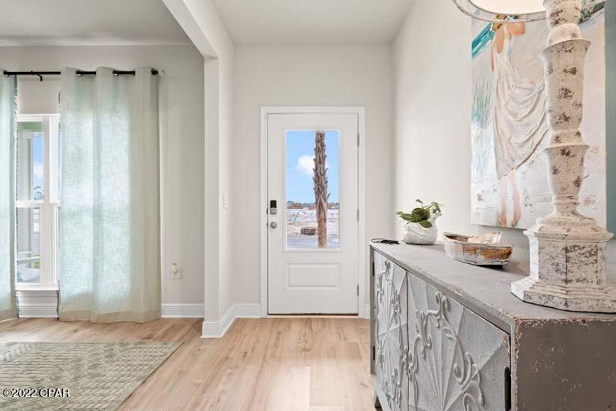 The Carol floor plan is an exceptional 5-bedroom, 3-bathroom home with plenty of space and extra storage. This one is the L Elevation, meaning the spacious 2-car garage is on the left side of the front door. As you enter this home, you will find a Flex room to the right, which can be used as a dining room, home office, study, media, playroom or a mancave! 

Continuing down the entry way of the home, the kitchen will be directly to the right at the end of the entry way. The family room/main living room is open and spacious connected with the breakfast nook area, which is big enough to be used as a formal dining area as well, leading to the covered back porch. You also have a spacious walk-in Closet under the Staircase, right next to the entry to the 2-car Garage. 
Upstairs you'll find a spacious bonus room, which can be used as a playroom or a media room, with bedroom 4 and 5 connected to it. The Bonus room also has a Closet for extra storage. 
 Bathroom 3 down the hall to the right, also leads to bedroom 3. Upstairs you also have bedroom 1, or the spacious Main Bedroom, with the Main Bathroom that has a double vanity, walk-in closet, a separate Garden tub and a separate Shower with a Glass door. There is also a Window in the Main Bathroom, giving you plenty of natural light!
Since most bedrooms are located upstairs, the Laundry room is conveniently located upstairs as well. 
All countertops in the kitchen and bathrooms are granite, flooring in all the main and wet areas is the Luxury Vinyl Plank and there is carpet in all bedrooms and upstairs. 
**********
The Lot is 0.198 of an acre with 43' in Frontage and 135' in Depth, giving you around 67.3' of the Back yard. This Lot is also located on the Cul-De-Sac, so you have extra space on both sides of the house as well. Sod is done for the whole lot, front, back and sides, also with some nice landscaping with shrubs upfront. 
***************
AREA:
Hodges Bayou community is located off of HWY 77A (also called HWY 2321), which is conveniently located between 2 major Highways 231 that can lead you to Panama City, Bayou George, Callaway, Youngstown, Fountain, Cottondale and Marianna, and HWY 77, which can lead you to Lynn Haven, Panama City, Panama City Beach, and also Vicksburg, Sunny Hills, Econfina Creek, and Chipley. 
Main grocery stores are just 11 minutes' drive (4.3 miles), however there are also plenty of convenient stores within 4 minutes' drive as well. Northwest Florida Beaches International Airport is just around 19 minutes' drive (15 miles), 20 minutes (12 miles) to Downtown Panama City, 18 minutes' drive (10 miles) to Gulf Coast Medical Center, 25 minutes' drive (11 Miles) to Sacred Heart, 30 minutes' drive (12 miles) to Tyndall Air Force Base,  
Panama City Beach is just around 35 minutes' drive, Econfina Creek is just around 30 minutes' drive, however there is a public Boat Ramp with a little local Beach rest area with picnic tables and a playground right off of HWY 77A, which is just 1 minute drive! The community itself has its own Playground area for your kids, which is conveniently located further away from the main Highway. 
Lynn Haven Bayou Park and Preserve is located just around 3 miles away, that has gorgeous nature trails, playground areas and a nice beach as well!