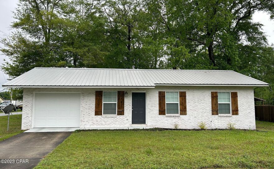 Motivated seller! Move-in ready! This beautiful like-new brick home has been renovated and updated throughout! The following have been replaced/installed within the past year and half: metal roof, electrical panel, hot water heater, refrigerator, range, microwave, washer, dryer, doors, windows, cabinet doors, granite countertop, light fixtures, custom wood shutters, garage door with opener, sinks, bathroom vanity, toilet, shower/tub fixtures, designer vinyl plank floors, window blinds, interior paint, and custom exterior German-Smear finish. Public water. Public sewer. This home is close to historic downtown Chipley with just a quick drive to Sunny Hills Golf Course and Panama City Beach. Survey available. Clear title. Home inspection report completed.