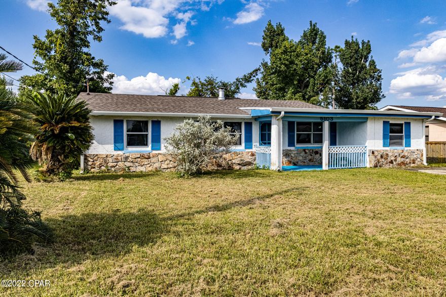 Three bedroom 1 bath Home on a .25 acre fenced in yard, that is minutes to Tyndall AFB,  Eastern Shipbuilding, shopping and restaurants. Home features 3 bedrooms , 1 bath with a walk in bathtub,  large living area, separate ding room, spacious kitchen and  separate family room and large laundry room.  Home has a newer roof and newer A/C system. Back yard is fenced, and has a 20 x 16 work shop. This home has good bones , does need some updating.  Call your realtor for an appointment.
