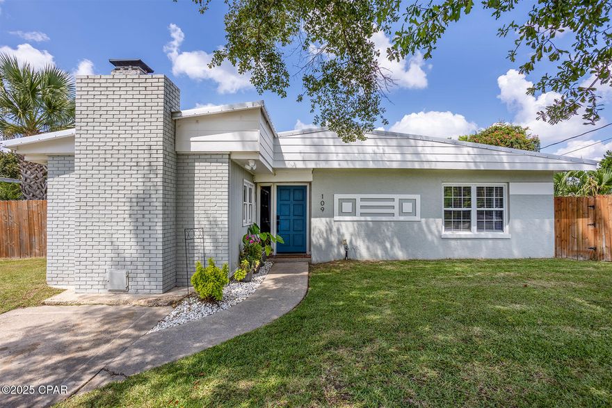 Live in the highly coveted Cove neighborhood! This 3/1.5 Florida Cottage has evolved since it was originally built in 1958 to the extent that the Bay County Property Assessor's Office reports the effective year built is 2018!!  Enter into the open concept living area where Living Room, sunken Family Room and upgraded Kitchen are all connected for outstanding entertaining opportunities where people can easily interact.  Three bedrooms are conveniently located, and this floor plan just makes good practical sense.  The interior paint is crisp, warm and in great taste.   Too many updates, upgrades and enhancements to list but here are just a few:  New Roof in 2019. All new Interior Paint in 2023 along with a New Deck.  Dishwasher and Interior Lights replaced in 2024.  In 2025: New LVP Flooring throughout; Baseboards, Kitchen upgrade with Granite Countertops, Backsplash, Cabinets, Paint; Half-bath update and New Sewer Line connected to the City sewer line.  The back yard is nicely fenced -in and there is an 8'x16' storage building with plenty of room.  This is a spacious quarter acre lot (145'x75') and the deck in back is awesome for enjoying a morning cup of coffee with privacy.  Convenient to virtually everything in downtown Panama City and only minutes to one of the world's top ten beaches on the Gulf of America!  Reach out to your favorite Realtor and set up a showing today!