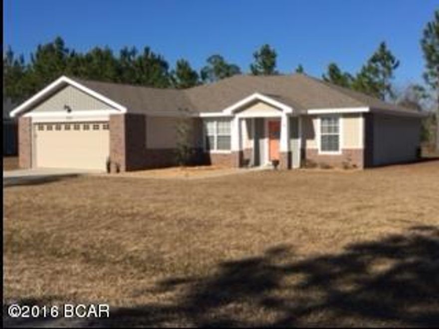 EASY DRIVE TO TYNDALL AFB from this quiet neighborhood in a country setting! Just down the highway to the grocery store and mall, this 4 bedroom/2bath home has a huge great room, separate formal dining room and a breakfast nook off the kitchen. MBR has 2 walk-in closets. MBA has raised vanity and skylight for lots of natural light. The 4th bedroom has 2 closets and there is a lge linen closet in the hall, plus a big coat closet off the great room. French door, with blinds between the glass, accesses the covered 12'x18' back porch which is the perfect place for cookouts and entertaining!