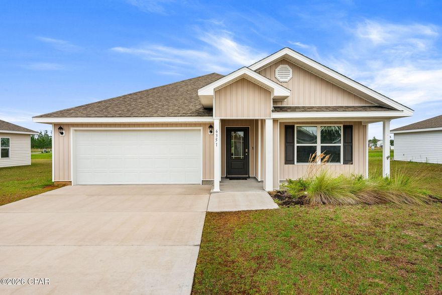Welcome to 6351 Bellavia Lane in the desirable Liberty community of Panama City! Seller is offering up to $5,000 toward buyer closing costs with an acceptable offer -- a huge bonus for buyers looking to reduce upfront expenses. Conveniently located near the entrance of the community for easy access in and out, this beautifully maintained Cali floor plan was built in 2022 and offers 4 bedrooms, 2 bathrooms, and a bright open-concept layout designed for both everyday living and entertaining.

The kitchen features white cabinetry, stainless steel appliances, a walk-in pantry, and a large island overlooking the spacious living and dining areas. The primary suite includes double vanities, a walk-in shower, and a large walk-in closet, while three additional bedrooms provide flexibility for guests, family, or a home office. Additional features include a dedicated laundry room, 2-car garage, and a spacious backyard ready for outdoor enjoyment.

Residents of Liberty enjoy access to incredible amenities including two pools, a fitness center, pickleball and basketball courts, splash pad, playground, and outdoor kitchen. Conveniently located near shopping, dining, medical facilities, and only about 25 minutes to Tyndall Air Force Base, this home combines comfort, convenience, and modern living all in one.

Not local yet? Virtual tours are available for out-of-town buyers relocating to the area.