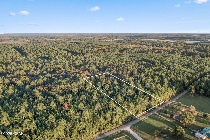 Embrace the tranquility of this 4.13± acre wooded haven, ideally positioned along a paved road for effortless access. Nestled in a serene, natural setting, this property offers the best of both worlds—peaceful privacy and convenient proximity. Just 7 miles from Vernon and about 45 miles from the pristine, sugar-white sands of Panama City Beach, it's a prime location for your vision. Whether you're planning to build a dream home, create a weekend escape, or invest for the future, this parcel delivers the perfect mix of solitude and connectivity.