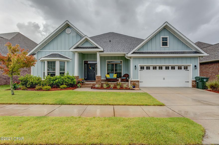 The Village Mill Bayou community has much to offer, with it's proximity to beaches, shopping and the international airport, you will not want to miss the opportunity to live in this beautiful neighborhood! This 5 bed, 3 bath home has lovely curb appeal with brick and hardy board siding. Upon entering you'll see a large foyer leading to the back of the home. The kitchen has stainless appliances, a large island and double ovens; it opens up to a breakfast area and large living room for a perfect entertaining setup. Master bedroom comes with tray ceilings, ensuite bath and it's own entrance to the back porch. The large master bath has a garden tub and separate shower with walk-in closet as well. Four additional bedrooms are good sized and share two full bathrooms. There's a large garage with plenty of space for tool storage, cars, and toys. You can fit up to 4 smaller vehicles tandem. If you have a large family this is perfect 3 separate bedroom spaces, each share a bath between them.  The backyard has a covered porch and privacy fence enclosing it. Don't miss out! Schedule your private tour today!