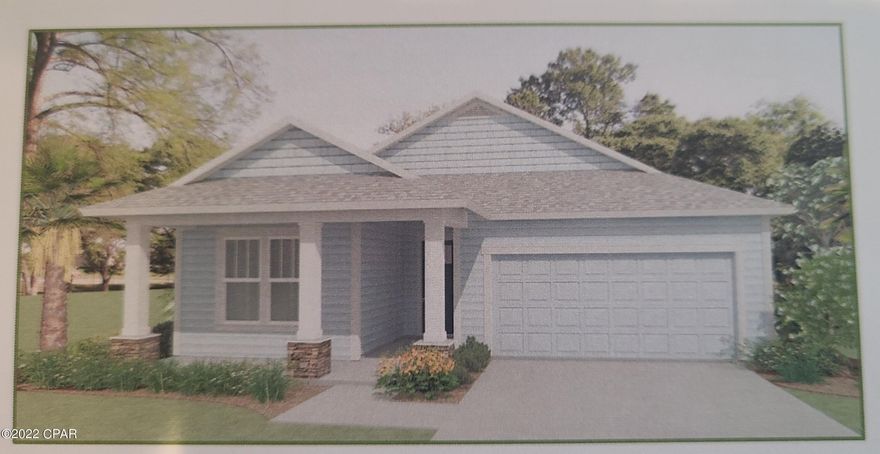 Samuel Taylor Homes features the Trigger floor plan. This is a new construction home to be built. All homes are currently built above hurricane code with 2'x6' exterior wall framing, hurricane tie down rod and anchor system, architectural shingles and higher insulation ratings. Interior standard features include 9 and 10 foot ceilings, tile and carpeted floors, granite countertops, gas stove, microwave, dishwasher and garbage disposal. Flooring, tile, countertop and other upgrade options are available. Please visit the Model home located at 206 Basin Bayou Drive for more information! Excellent opportunity to be in the hottest community on the Beach.