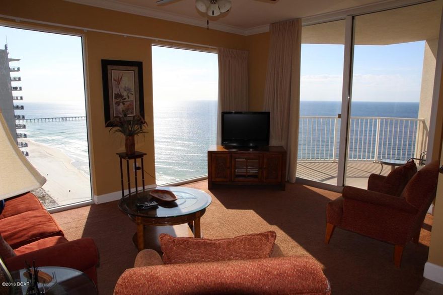 The 18 stack in Tidewater is the stack with the floor to ceiling windows with an easterly view out to Pier Park.  Very cool condo.