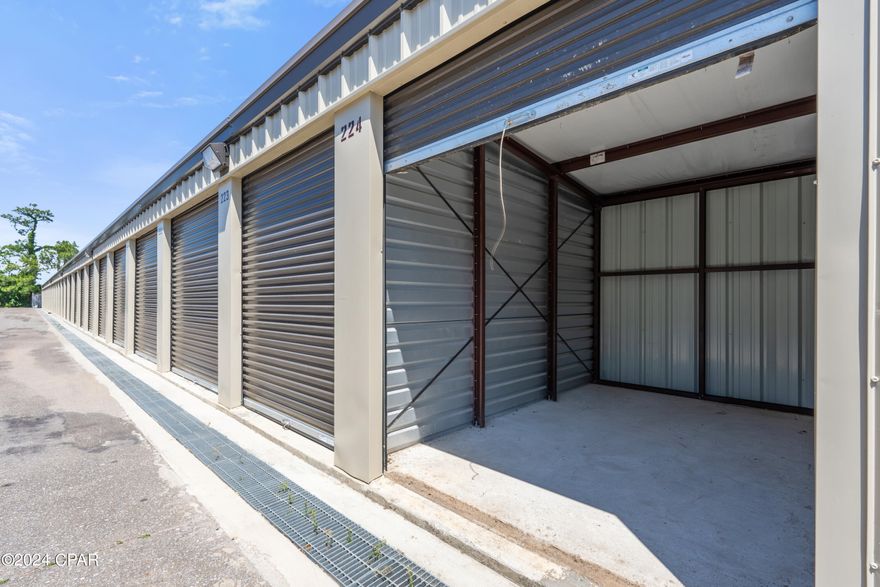 Presenting a freshly renovated 223± unit self-storage complex, enhanced with 50 new units. Boasting an on-site office, digital signage, and electric access control gates with SiteLink synchronization available, this investment appeals to both corporate investors and owner-operators. While occupancy is currently north of 72% and trending upwards post-expansion it has yet to stabilize, providing potential for cap rates north of 10.0% once reaching market vacancies. Ideally situated between the area's major east/west commercial arteries, 15th Street and 23rd Street, this facility is nestled in the heart of Panama City's housing landscape. Reach out today for additional information.