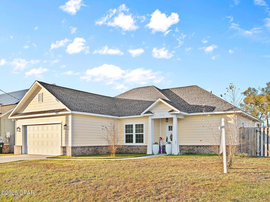 Nestled in a quiet neighborhood just minutes from the boat ramp and popular Lynn Haven parks, this spacious 3-bedroom, 2-bath corner-lot home is a must-see!

Step inside to a bright living room, formal dining area, and an inviting eat-in kitchen—ideal for everyday living and entertaining. Enjoy Florida living at its best on the huge screened-in porch, perfect for relaxing or hosting guests, while the well-maintained landscaping enhances the home's welcoming charm.

Additional features include a large laundry room, a thoughtful layout with charming details throughout, and an attic offering plenty of extra storage.Also attached 2-car garage and driveway parking.
🔹 Privacy-fenced yard for outdoor fun and pets
🔹 Corner lot location with excellent curb appeal.

This home has been well cared for, is truly move-in ready, and won't last long.