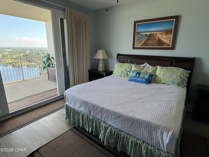 SELLER FINANCING AVAILABLE. Welcome to unit 1433. This 3-bedroom 3-bath + a bunk room is the largest floor plan at LakeTown Wharf at 1681 SF . This unit sleeps up to 10 people . The unit has beautiful views of the lake with a large balcony and access from the living room or primary bedroom. The unit is fully furnished, turn-key with brand-new appliances and decor. The flooring was replaced throughout the entire unit with LVP. LakeTown Wharf offers 5 pools, a fitness center, multiple restaurants, a hair salon, bowling, and much more. This unit will make a great primary home or investment property. Located just a few steps to the elevator that is connected by the north parking garage.