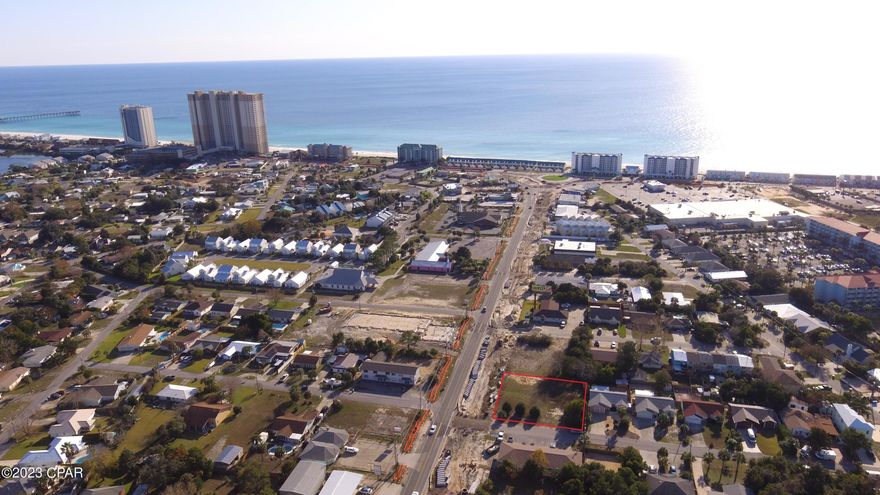 2 lots in the heart of Panama City Beach. 110' frontage on Arnold Road with 120' depth. Consists of 210 and 212 Arnold Rd. Build small office, single family home, duplex or townhomes for long or short term rentals. This is the city's showcase corridor to the beach with new sidewalks, landscaping, underground utilities and upgrades to storm water management. Growth everywhere you look. Take advantage of the residential / commercial opportunities here right now.