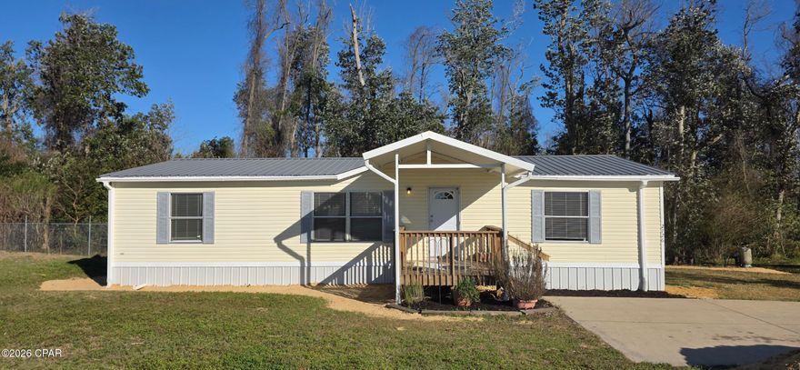Welcome to this newly renovated 3-bedroom, 2-bath manufactured home situated on a spacious large lot in a highly convenient Panama City location.

Step into the front door to see an open floorplan that seamlessly connects the living, dining, and kitchen areas. This is perfect for both everyday living and entertaining.

The home is move-in-ready! Equipped with full bathrooms and the included washer and dryer make to Idea of moving much smoother.

You'll love relaxing or enjoying your morning coffee on either the front deck or the expansive back deck, both ideal spots to take in the peaceful surroundings and extra outdoor space the large lot provides.

Location is everything here as this property sits in a central spot just minutes from restaurants, shopping, and everyday conveniences. It's also perfectly positioned between the Navy base and Tyndall AFB, making it an ideal choice for military families or anyone seeking quick commutes to these key areas.

If you're looking for affordable living with plenty of room to spread out both indoors and out, this home checks all the boxes. Don't miss your opportunity to make it yours!