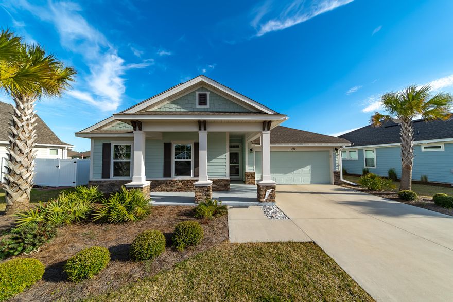 CURRENTLY UNDER CONTRACT, SELLER ACCEPTING BACKUP OFFERSStunning David Weekley Home Featuring 4 bedrooms & 2 full baths. This home is exactly what you have been looking for. Tile floors in the main living area. This split bedroom plan offers a large open main living area & utility room w/ backpack rack & mudroom as you come in from the garage. Gas stainless steel GE appliances in this large corner kitchen. The custom backsplash & 42'' upper cabinets are stained in a rich dark walnut color. The island can easily seat 5-6 people but the home also has a casual dining area overlooking the family room. Dual shower heads in the oversize walk-in shower will make anyone feel like a king/queen. Large oversize lanai perfect for entertaining & relaxing in your fenced backyard.