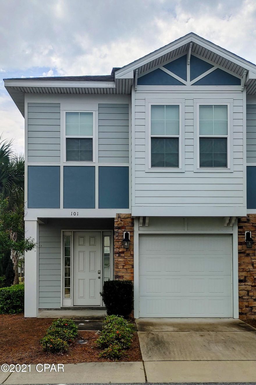 Beautiful End Unit Townhome with over 2000 sq. ft. and a garage.    Enjoy walks through the community and the beautiful gated pool & bath house.  This town home offers large rooms with large closets, large walk in shower and closet in the master bed room.  This is in a peaceful setting with landscaping and a patio.  No yard maintenance needed as it is taken care of for you and is furnished with a washer & dryer. Located near shopping, schools and the beautiful beaches.