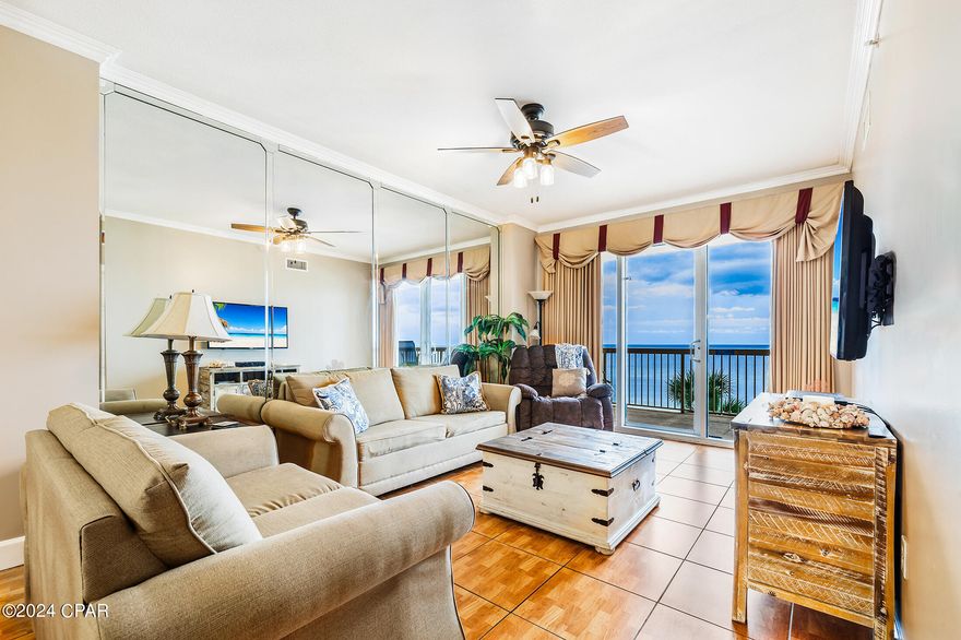 CURRENTLY UNDER CONTRACT, SELLER WILL CONSIDER BACKUP OFFERS'. Seller is also paying the 4th Quarter Dues for the buyer! Own your dream GULF FRONT condominium. Located in one of the most centrally located condo communities in Panama City Beach. Featuring two bedrooms, two bathrooms, plus, a BUNK ROOM, providing both spacious comfort and versatility. Immerse yourself in the coastal lifestyle. Condo comes fully furnished, boasting brand new carpeting and a track record of success as part of a thriving rental program, currently yielding approximately $40,000 in Gross Rents.
The allure of this property extends beyond its well-appointed interior, as residents and guests alike can relish in premium amenities that define the epitome of beachside living. Picture yourself basking in the sun beside two pristine pools, one of which is seasonally heated, or lounging on an elevated sundeck that offers breathtaking views of the Gulf of Mexico. Unwind in style with the inclusion of two inviting hot tubs, and revel in the convenience of a dedicated parking garage that eliminates the need to cross busy streets.
Enhancing the outdoor experience, the property features grilling stations and a picnic area, inviting residents & guests to savor the joy of dining with family and friends. Maintain an active lifestyle with exclusive access to a well-equipped gym. For those seeking convenience, on-site restaurant...The Soggy Dollar Cafe adds a delightful touch, providing a perfect setting for socializing and enjoying refreshing beverages. 
Premier shopping, fabulous restaurants, live music, water activities and so much more, all a very short distance! 
This Gulf View condo not only promises a luxurious and comfortable living space but also offers an incredible investment opportunity with its lucrative rental history. Seize the chance to make this condo your own, where the panoramic Gulf views and an array of premium amenities await to elevate your lifestyle to new heights.
