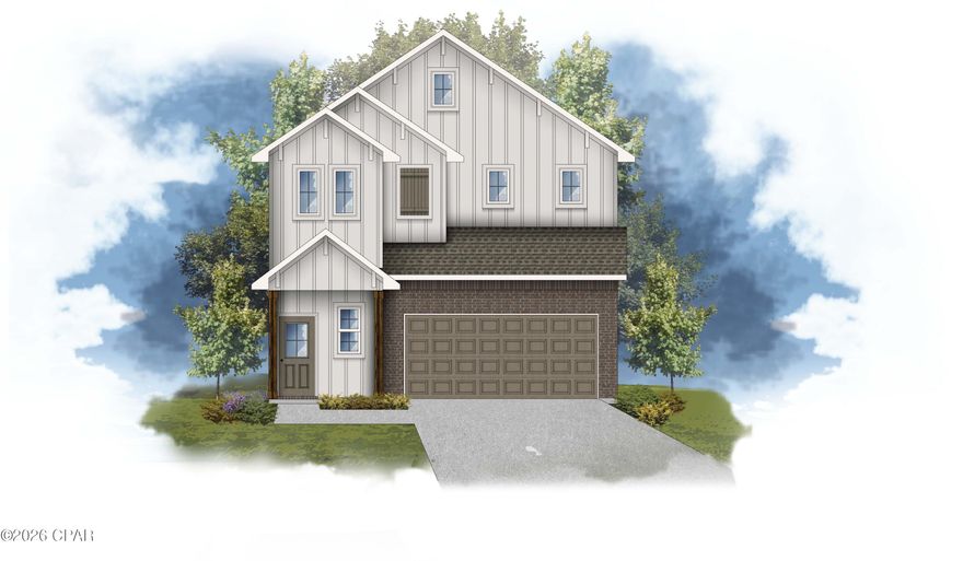 A boater friendly community, with waterfront and water view homesites, centrally located in Panama City, being within 1 mile to a wide variety of new restaurants and shops on 23rd Street and within 2 miles from the Hathaway Bridge connecting you to the sugar-white sandy beaches of Panama City Beach. Boaters and water enthusiasts will love this community where every homesite either has water frontage for a future dock or extra space within the homesite to store your boat, and a public launch within the community, starting at an attainable price point. The COMET II G in Saltaire community offers a 3BR/2.5BA 2-story design. Special Features: double vanity, large shower, and walk-in closet in master bathroom, kitchen island, pantry, covered porches, undermount sinks, custom kitchen backsplash, LED lighting, smart connect WIFI thermostat, landscaping, architectural 30-year shingles, flood lights, and more! Energy efficient features: water heater, electric kitchen appliance package, vinyl Low E windows, and more! Energy Star Partner. *PRICE SUBJECT TO CHANGE ONCE SELECTIONS ARE COMPLETE*