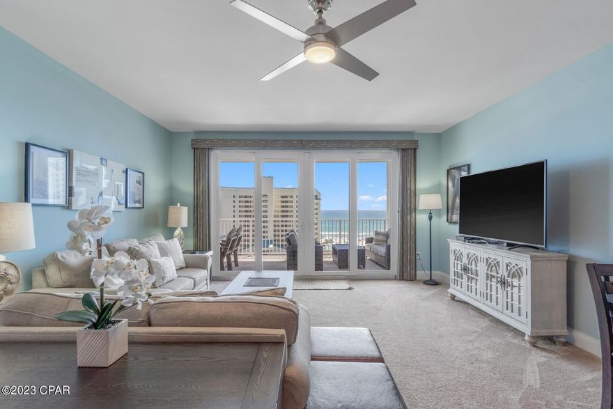 CURRENTLY UNDER CONTRACT, SELLER WILL CONSIDER BACK UP OFFERS. This 3/3 with bunks boosts the largest floorplan offered at Laketown. Amazing Gulf views from this oversized balcony and steps away to the sugary white sand of the best beaches in Florida. See the gulf from the hotel-inspired bedroom with adjoined bathroom. Spacious floor plan allows to sleep 10 guests comfortably with some new  decor and appliances! 5 Unique Pools, Splash Bar & Grill, Gulf View Fitness Center. Enjoy The Nightly Fountain Light Show & Market Shops Along 52,000 Square feet Lakefront Boardwalk.