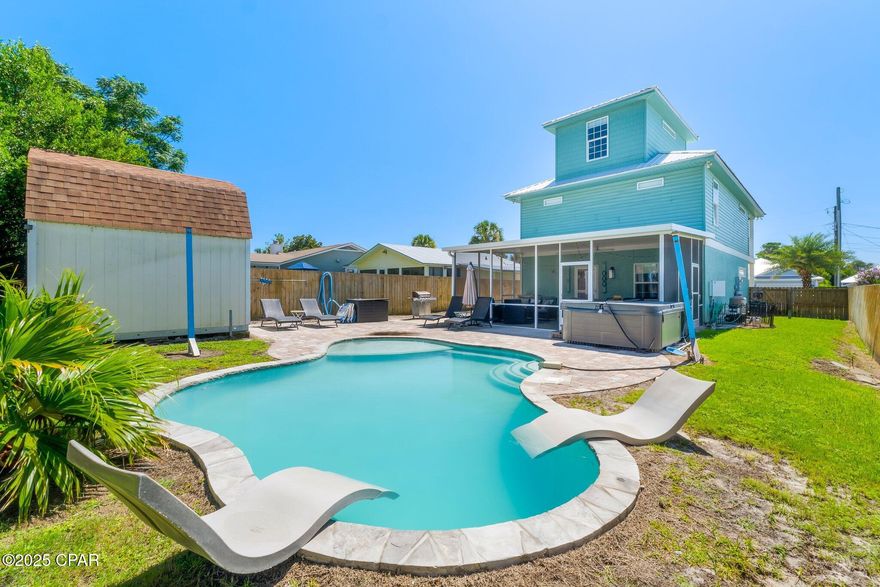 Currently under contract, seller will consider backup offers.

Already at $100K GRI for 2025!

It's not often that a property checks every box, but this exceptional beach retreat delivers on every front. Fully furnished and positioned just a short stroll from the sugar-white sands, this home offers the ideal balance of privacy and proximity — tucked away from the crowds yet mere minutes from the energy of 30A and the vibrance of Pier Park.

From the moment you arrive, the sense of coastal serenity is unmistakable. A spacious drive welcomes you home, while the interiors echo a refined beach aesthetic — bright, open, and thoughtfully appointed. The main living space flows effortlessly, ideal for gathering or unwinding, with one bedroom conveniently located on the first floor.

Upstairs, discover a well-appointed primary suite with direct access to a sweeping front balcony — perfect for morning coffee or winding down at sunset. Additional guest accommodations are thoughtfully arranged on the second floor, while a third-floor loft presents a playful bunk area that younger guests will love.

Outdoors, the lifestyle continues. A sparkling in-ground pool anchors the private backyard oasis, complemented by a screened-in deck, ideal for watching the fun or hosting under the stars. Grill space abounds, and the hot tub adds an indulgent touch, particularly during cooler evenings.

Whether you're seeking a strong-performing investment property or your own slice of beachside luxury, this home is poised to exceed expectations. Opportunities like this are rare — reach out today for your private or virtual showing and experience coastal living at its best.