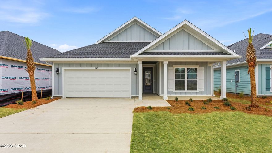 This beautiful single-story home boasts over 2,000 square feet of bright, open living and entertaining space. Entering this home, you will find EVP flooring leading to the open concept living area, brightly lit by the many windows. Elegant interior features include EVP flooring, quartz countertops, an elegantly designed kitchen and spacious bedrooms.  



The chef-inspired kitchen faces the living area and features a large center island with a single basin undermount sink, quartz countertops, stainless-steel appliances including a gas cooktop, and a large walk-in pantry. Near the back door, you'll find a secluded hall leading to the primary bedroom and an extra linen closet. In addition to privacy, this bedroom has natural light from the large windows, elevated ceilings, and sleek EVP flooring. The primary bath includes a dual sink vanity with quartz countertops, a linen closet, large tile shower, and an oversized walk-in closet with wood shelving. 
The laundry room can be found in the mudroom just off the foyer with the door to the garage. 
Beyond the interior features and details, every home is equipped with Smart Home Technology. This thoughtful integration of technology ensures that your new home is perfectly designed to meet the demands of modern life. Enjoy quality materials and workmanship throughout, with superior attention to detail, in addition to a one-year builder's warranty. Contact us today to schedule a tour.