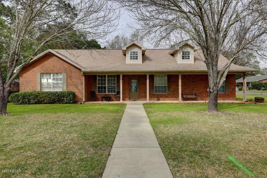 Stunning 4 bedroom, 2 1/2 bath home on large corner lot in Lynn Haven located just outside the entrance of the Panama Country Club!  Sellers just completed a complete kitchen renovation to include river white granite countertops, high end stainless steel appliances, center island, and fresh paint.  There is an oversized pantry and the laundry room is right off the kitchen.  The roof and 2 hot water heaters, one of which is tankless, were replaced in 2015.   The large master bedroom is truly a retreat.  The attached master bath features a double vanity with built in cabinetry and the same beautiful granite found in the kitchen.  There is a large garden tub and separate shower all complete with new tile.  Plus, there is a private water closet and large walk in closet.  The home features a split floorplan and the additional 3 bedrooms and additional full bath are located off of the family room.  This is a fantastic home offered at a great price!