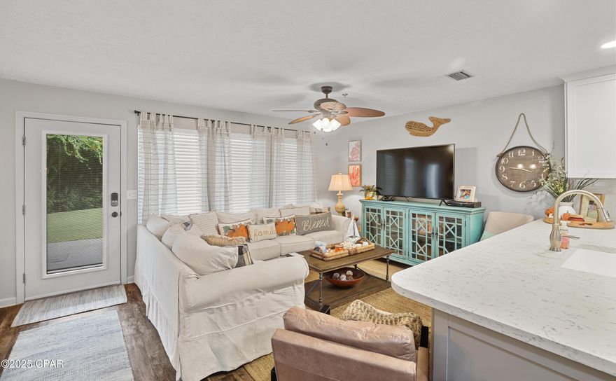 Welcome to your coastal getaway! This beautifully updated 2 bedroom, 2 bath condo in West Panama City Beach is the perfect blend of comfort and convenience. Thoughtfully maintained and fully furnished, it's ready for you to enjoy from day one.

Step inside to find a bright, open living space with stylish upgrades throughout. The kitchen offers modern finishes and plenty of storage, while the spacious bedrooms each feature their own bath for privacy and ease. The second bedroom has built-in modern bunk beds, perfect for extra sleepers, while the primary bedroom boasts brand-new furniture and mattresses. Recent improvements include a new AC system, newer roof, and numerous upgrades that add peace of mind and value.

This unit's location is truly special — it sits beside a protected wetland area, offering more peaceful privacy than other units, and it overlooks the community pool. Best of all, it's just steps from the beach, so you can enjoy the sugar-white sands and emerald waters whenever you please.

Perfect as a vacation home, investment property, or full-time residence, this condo checks all the boxes. Simply bring your suitcase — everything else is already here!