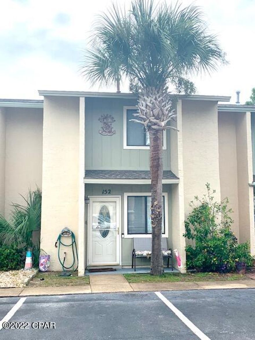 Priced to sell ...Great location, Turn Key(minus owner's personal items) This clean 2 Bedroom/1.5 Bath unit is ready to rent & would be an awesome rental or for a wonderful place to live. There is a large patio w/ privacy that overlooks the Tennis courts & playground area and unit sits near between 2 pools and near the overflow parking & very close to the beach access. New roof in 2020, Tankless Water heater, recently exterior painted, plus you have a lot of room to add on to unit either on the top, bottom, or both to back of unit. This Community allows short term rentals, pets, & owners can have their own golf carts. The Resort is gated & has 11 pools (5 heated), Tennis & Shuffle Board Courts, 18 hole Mini Golf Course, & a beautiful Beach House w/ Cafe, private pool, & access to the beach