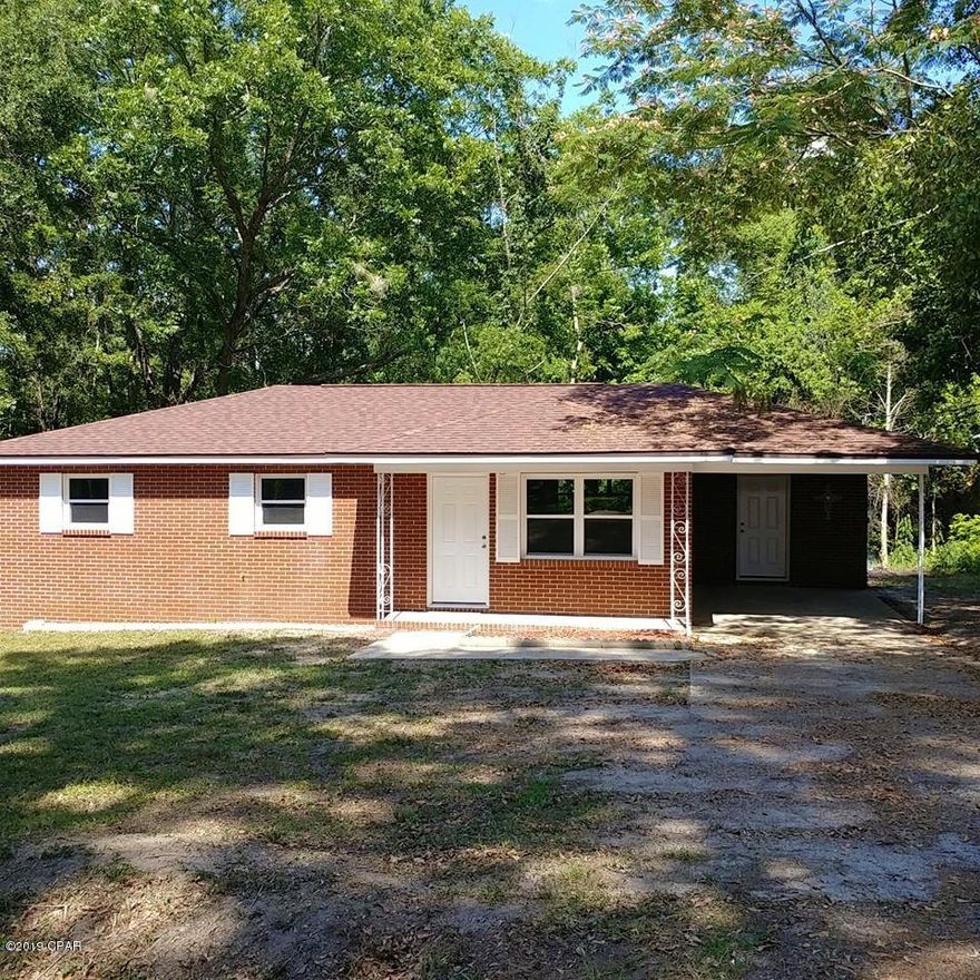 3-Bedroom, 1-Bath Brick Home in a great location of Bonifay, FL at the end of a quiet, dead-end street.  Newly remodeled and feels like a new home. New roof, hvac, double-pane windows, appliances, water heater all under warranty. New interior and exterior paint, interior/exterior doors, cabinet fronts and countertops. New carpet in bedrooms and new laminate flooring in kitchen/living room/dining room. Attached 1-car carport with nice heated/cooled laundry room in front of it.  Easy-maintenance yard with a concrete driveway. Seller is a Florida licensed real estate broker.