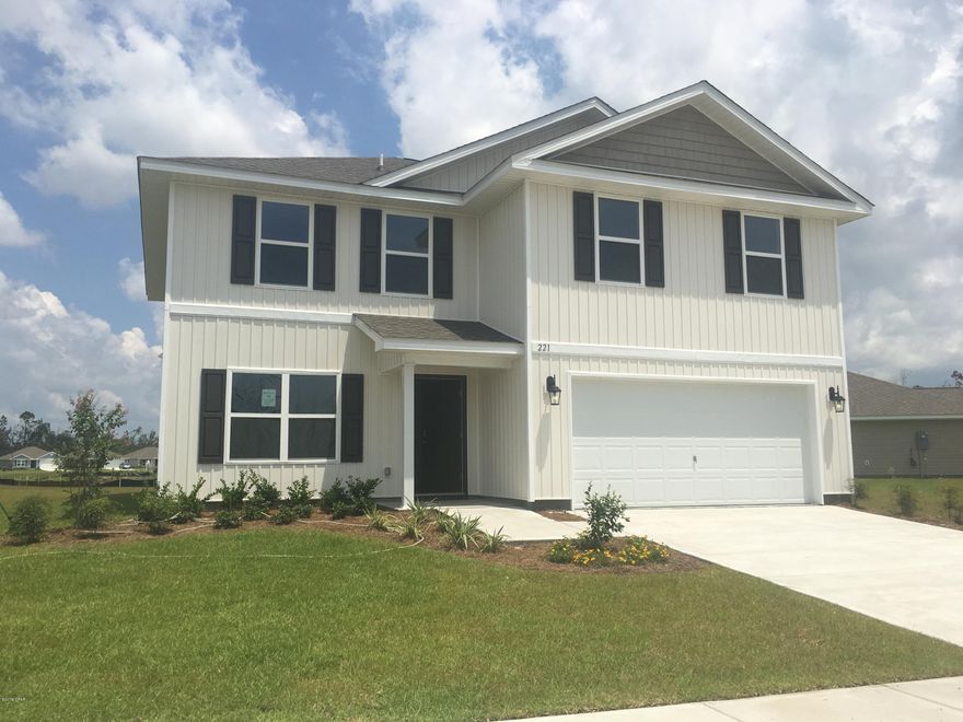 Welcome to Bridge Harbor. This new subdivision in Panama City is now selling. This Galen floor plan is under construction. This is a two story home with two car garage. As you enter this home you will find traditional 8' ceilings, vinyl sheet flooring throughout the common areas, and an office or study just off the foyer. The walls have been painted with quality paint, the countertops are durable laminate, and the decorative doors have nickel hardware. The large great room downstairs is open and the kitchen has a center island with walk-in pantry and flat panel cabinetry. Appliances include dishwasher, stove and microwave. Upstairs you will find the master suite and additional bedrooms along with a nice sized laundry room. The master bedroom has a large walk-in closet and the master bath has a dual sink vanity, separate shower and garden tub. The three additional bedrooms share a hall bath with vinyl sheet flooring and laminate countertops. Each bedroom has plush carpet. Equipped with Smart Home Technology, you can control the lighting, thermostat and even secure your home from a single touch panel. This quiet, family friendly neighborhood is only 5 miles from the Tyndall Air Force Base making it great for those working on the base but also great for investors and those that are interested in a quick resell of the home in the future. Enjoy the community pool in this beautiful neighborhood. Pictures, photographs, floor plans, elevations, features, colors and sizes are approximate for illustration purposes only and will vary from the homes as built. Home and community information including pricing, included features, terms, availability and amenities are subject to change and prior sale at any time without notice or obligation. For Move-In/Completion Estimates: Ready dates are estimates only. Timing of completion of construction and buyer move-in are subject to contingencies contained in home purchase agreement and governing jurisdictions issuance of a certificate of occupancy, and may change due to forces majeures and other delays or disruptions outside the reasonable control of D.R. Horton, Inc.