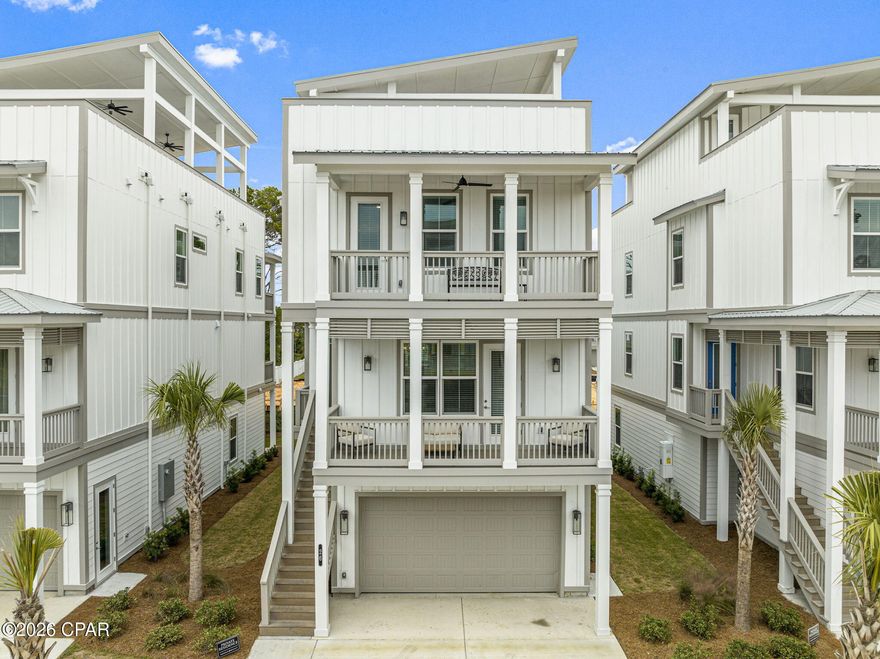 Welcome to this beautiful, FULLY furnished, luxury-style home located in the Twin Palms community at Inlet Beach. This home is located within walking and biking distance to the finest attractions Inlet and Rosemary Beach have to offer. It is centered directly behind 30A Avenue providing are array of restaurants, shopping, and entertainment only footsteps away! This 4 bedroom/ 4 ½ bath residence includes three stories of spacious living with beautiful features you can't resist falling in love with. Level 1 offers a two-car garage with ample storage for your outdoor belongings, golf cart, and vehicles. Don't forget to wash off from the community pool or after spending a day at the beach in the shower located in the garage!  As you make your way upstairs, you'll love the open, airy living space and the extravagant kitchen to fit for a true chef. The split bedrooms are spacious, all offering excess closet space and beautifully tiled bathrooms. The rooftop terrace is the perfect place to watch the Gulf sunsets and relax in the evenings after a long day. Come enjoy the luxury of 30A and check out this home today!