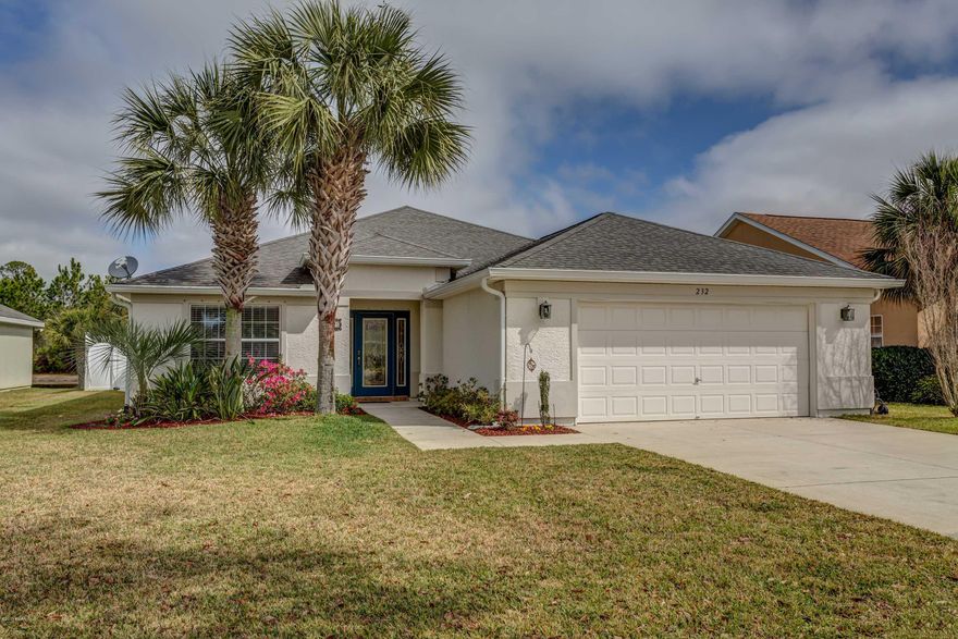 Immaculate home situated on a VERY PRIVATE lot,overlooking pond and preserve area.This Move in ready 3 bedroom,2 bath home is one of the most desired floor plans in Palmetto Trace.Many features including:Open floor plan-a large kitchen with newer stainless steel appliances overlooking the great room and dining area,bonus room off the foyer with French doors that could be used as an office, dining room,and more;large decor ceramic tile throughout except bedrooms & office/dining room,  Master Bath has decor tile, separate tub & shower, plus huge walk-in closet.The great room has sliding door access to the screened patio and extended concrete pad for grilling or sunning and overlooks the fully fenced(white vinyl fencing= easy care)  backyard with a view of the pond and preserve area. The backyard includes 5 fruit trees. Energy feature include Radiant Barrier in attic, keeps attic cooler for lower costs. HVAC has a Ultra Violet Air Treatment System, good for allergies. Home is pre-wired for Surround Sound. The 2 car garage includes a laundry tub and 110 duplex outlet for additional fridge. The house also includes seamless gutters around the whole house, a Sprinkler system & hurricane shutters.
The home is located on Quiet street with no thru traffic. Palmetto Trace has sidewalks throughout, underground utilities, and two community pools. Golf cart or walking distance to Beaches, Pier Park, Frank Brown Recreational Park, Attractions, and 15 min to the Northwest Beaches Airport. Buyer to pay .5% of Purchase Price St. Joe Community Foundation Fee. Age, Square Footage, lot and room sizes approximate, if important please verify.