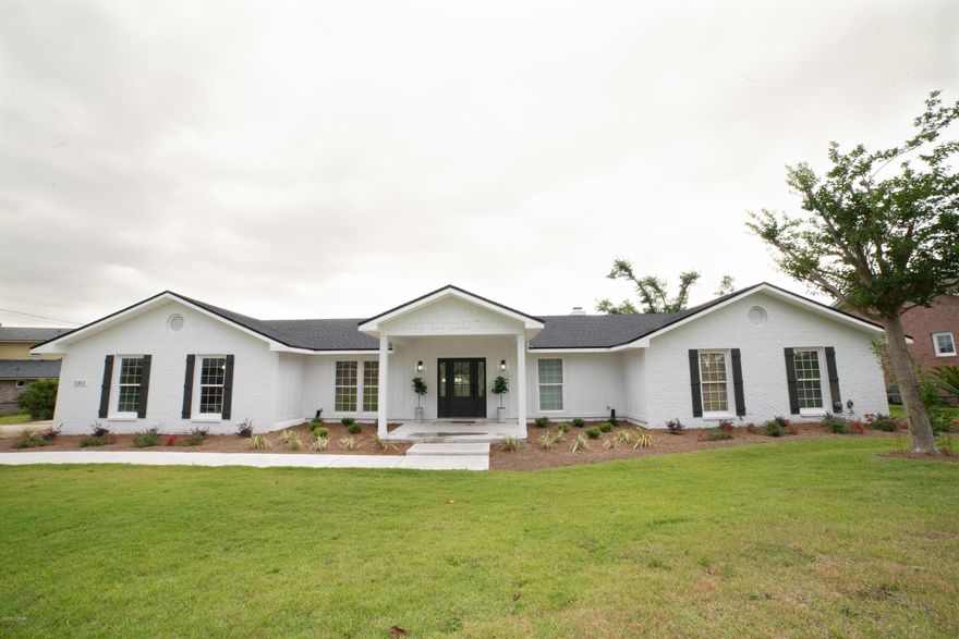 Currently under contract. Beautiful waterfront home in College Point in Lynn Haven now available.  Home has been fully remodeled and updated in 2019 and is right out of Fixer Upper with a modern farmhouse aesthetic. 2,451 SF with 3 bedrooms, 2.5 baths PLUS an office/Den. Great room and dining room has 3 large windows overlooking the water on the canal and North Bay allowing for great views and lots of natural light.  Master Suite features 2 sets of handcrafted barn doors, views overlooking the water, large closet with Organized Living closet system, Master Bath with large tile shower, double vanities, and freestanding Victoria & Albert bathtub. Spacious kitchen features brand new GE Appliances including undercounter ice machine and wine fridge in pantry, new cabinets, and Silestone tops Home features Kohler and Moen fixtures with the bathrooms also having marble countertops.  Also has a wood burning fireplace in the Great Room. 

Backyard features a pool with a large sunshelf, covered patio, 130 feet of waterfront. Home comes with a New Culligan water filtration system, newly buried 250 gallon propane tank which runs gas range and tankless gas water heater. Spray foam insulation  in the attic and garage area with an insulated garage door.  House also features smart door locks on the front and garage door for wifi/app control. Audi speakers in the great room and outdoor patio area. 

Owner is a registered Real Estate Agent.