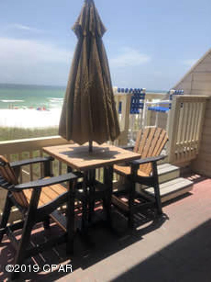 TRUE GULF-FRONT LIVING. Why buy a house 4 blocks off the beach on 30A when you can purchase Gulf-Front way under $1M? SOLID CONCRETE CONSTRUCTION. Garage on the 1st floor. New windows and hardy plank siding installed on the road side of the complex. GULF-FRONT LIVING ROOM and GULF-FRONT MASTER BEDROOM. Upgraded kitchen, Huge master bedroom. Shores Townhouses are way out on the west end of Panama City Beach, close to Hwy 30A. It feels like your own PRIVATE BEACH, very few people around.
