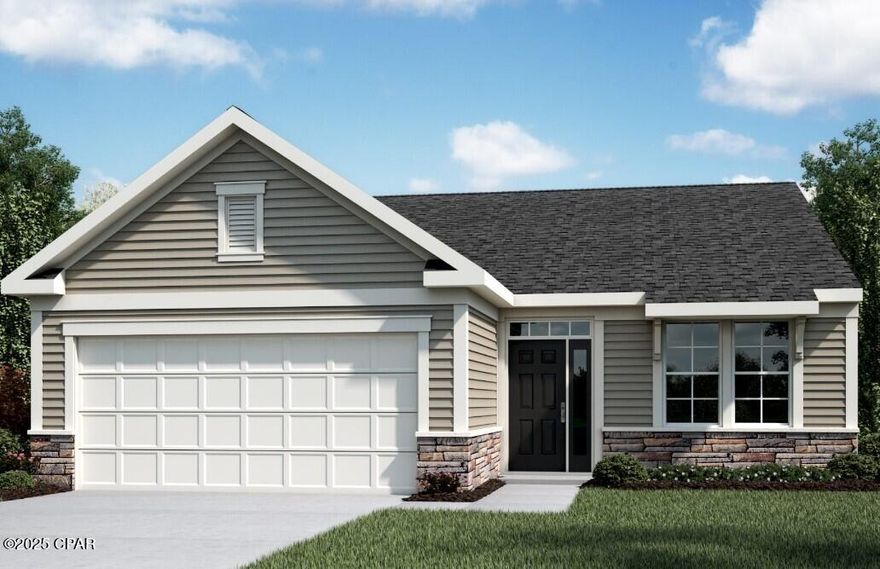 Stylish new Edenton floorplan by Fischer Homes in beautiful Salt Grass at Ward Creek community, featuring a welcoming covered front porch. Once inside you'll fall in love with the 9 ft ceilings and open concept,  island kitchen with stainless steel appliances, upgraded cabinetry, durable quartz counters, large walk-in pantry, all open to the spacious family room and morning room with walk-out access to the back patio. First floor primary suite is located in the back of the home and includes an attached private bath and oversized walk-in closet with direct access to the laundry room for easy laundry days. Additional first floor bedroom with a centrally located hall bathroom. Upstairs features loft area and 3rd bedroom with full bath. Attached two car garage.