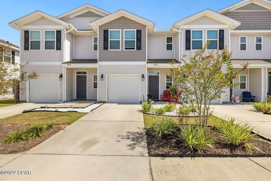 Fantastic Find! This 3 Bedroom 2.5 Bath townhome located in the new subdivision Sentinel Point. This community features sidewalks, beautiful community pool and is conveniently located near many amenities including shopping, restaurants, fitness centers, Tyndall Airforce Base is short distance away, and also just a 30 minute drive to either Panama City Beach or Mexico Beach. This home has LVP on the main floor with a ½ bath and single car garage. The kitchen and living area are an open concept with stainless appliances and a breakfast bar perfect for entertaining. Washer and dryer are included but not warranted.