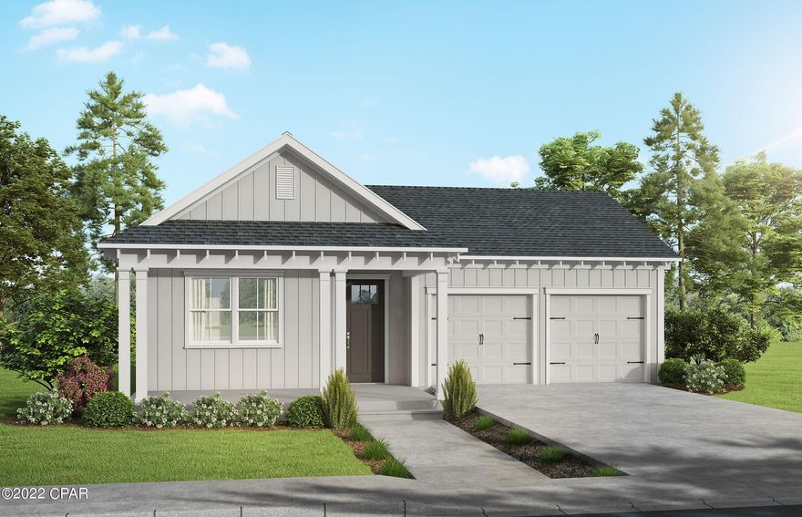 Harris Doyle Homes Clearwater plan in the waterfront SweetBay community! This home is perfect for entertaining with a large kitchen including an expansive island overlooking the great room and covered porch with outdoor fireplace plus formal dining or flex room. For convenience, the laundry is right off the garage and doubles as a mud-room. The designer has incorporated stylish finishes with quartz countertops, tile backsplash, decorative doors, designer light package, and a fireplace to make this home stand out! Other features include stainless appliances with gas range & LVP flooring. Unbeatable amenities: parks, resort pools, boat launch+ more. Town Center & Marina coming soon! New home buyers even get priority access to top-rated University Academy!