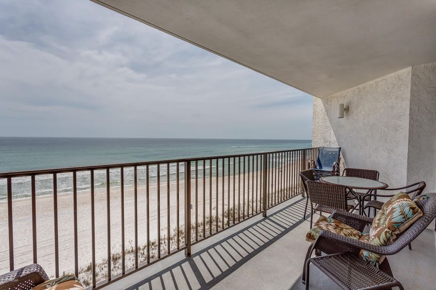 Wow! What a great location! Close to Pier Park, 10 minutes from Florida’s International Airport and the desirable West end of Panama City Beach! Restaurants ,groceries and entertainment just a quick stroll across the street. Cozy and comfortable 2 bedroom, 2 full baths 1200 square foot of living space in this 5th floor unit. Large balcony with awesome Gulf views!  Amenities include Gulf Side Pool, Hot Tub and Fitness Center.