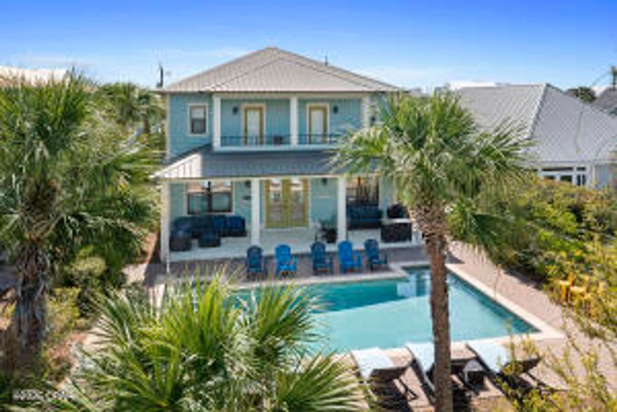 Welcome to your slice of paradise in sought-after Crystal Beach, Destin. This 6-bedroom, 5.5-bathroom coastal retreat sleeps up to 20 people. Has huge investment potential—just 2 blocks from the pristine Gulf!!! From the moment you arrive, you'll appreciate the ample parking and striking curb appeal. Step inside to a bright, open layout ideal for large families or vacation groups. The spacious kitchen, multiple gathering areas, and private bedroom suites provide both luxury and functionality. Outside, escape to your backyard oasis featuring a heated private pool surrounded by lush tropical landscaping—perfect for relaxing after a beach day or entertaining under the stars. No HOA