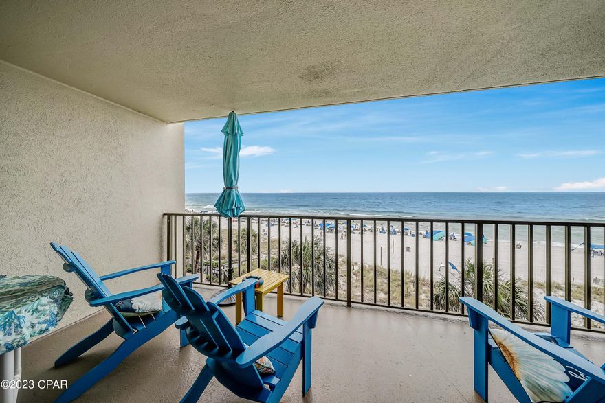 GULF FRONT MASTER!  Perfect location and gorgeous views from this updated east end condominium.  You are right next to St Andrews State Park and so close to local restaurants, shops, boating and many more activities.  You are going to love this beachy 1 bedroom (yes - even the bedroom is beach front!) with 2 full baths and an extra storage closet outside to hold your beach gear. Just a few of the recent updates include new LVP floors, new cabinets, new appliances, new vanities in both baths, new paint, new sliders, and sold fully furnished!  Open layout and beautiful balcony with views of the emerald waters and white sugar sand beaches of Panama City Beach. The Commodore features 2 pools (including a heated pool and a kiddie pool!), whirlpool, a covered picnic area, security guard, and awesome location.  Seller will Owner Finance this condo- call for details! Rental ready!  Call today!  Motivated seller! Bring offers!